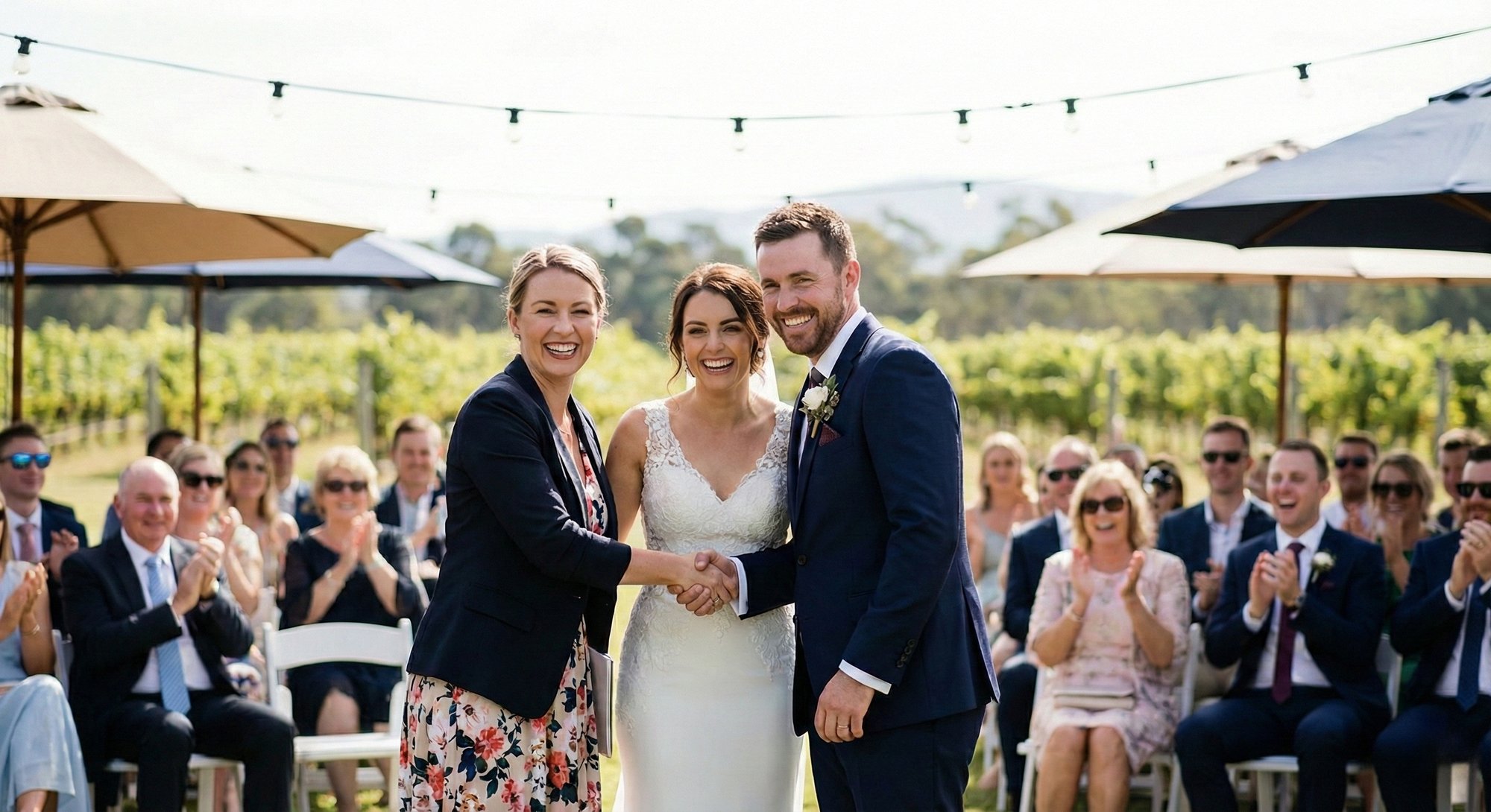 MM_Supplier celebrant with wedding couple_Landscape