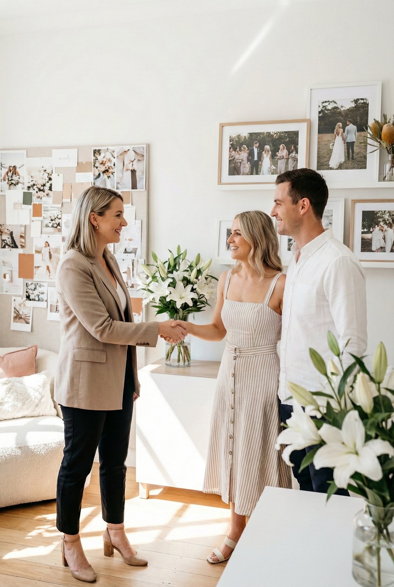 MarryMark_Wedding Planner in office with couple-1