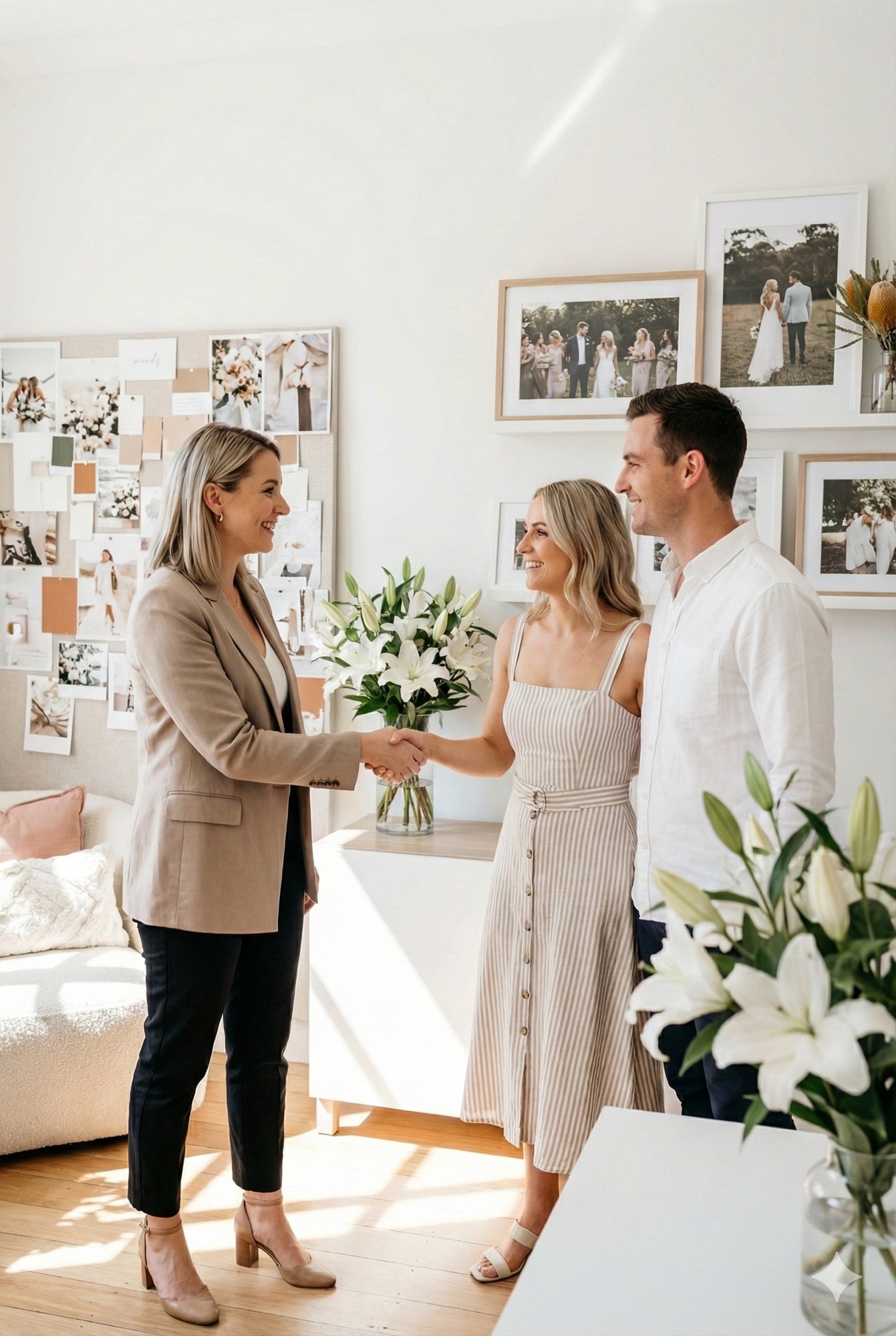 MarryMark_Wedding Planner in office with couple